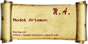 Medek Artemon névjegykártya